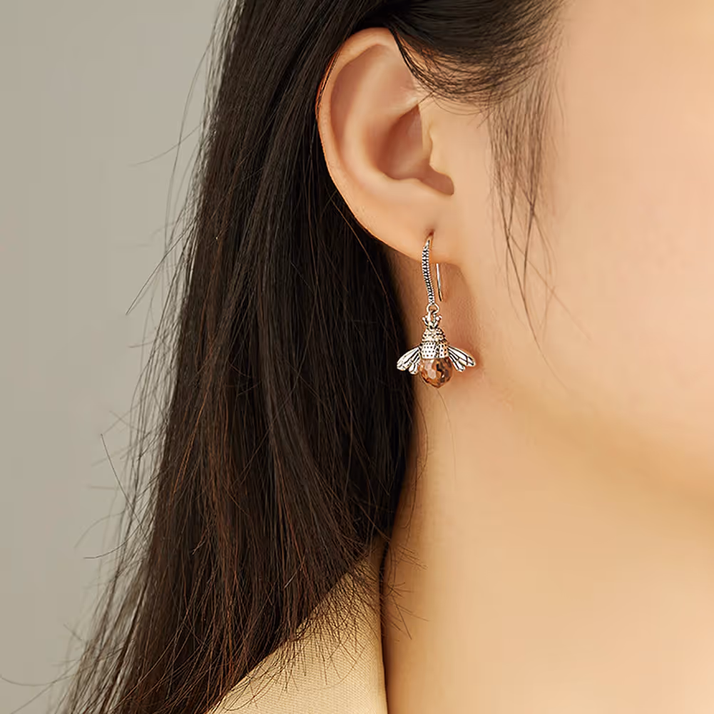 Original S925 sterling silver bee jewelry set